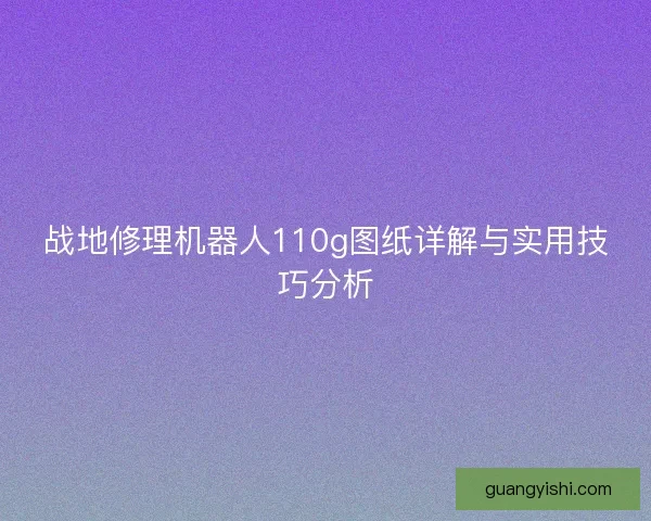 战地修理机器人110g图纸详解与实用技巧分析 战地修理机器人110g图纸详解与实用技巧分析