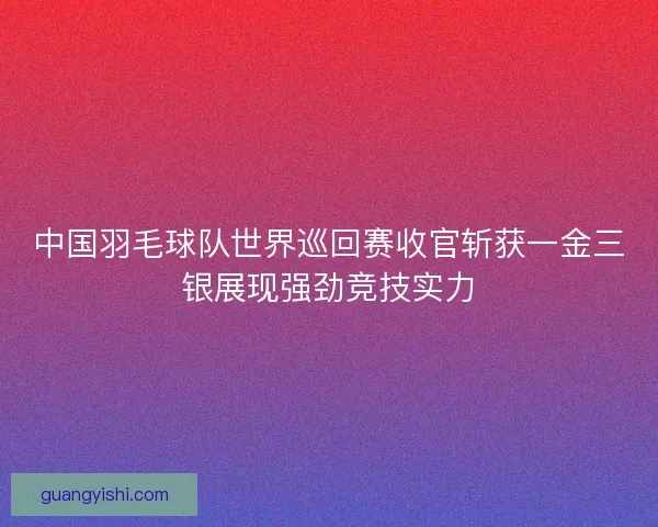 中国羽毛球队世界巡回赛收官斩获一金三银展现强劲竞技实力